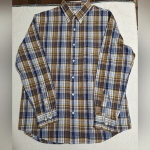 Saddlebred Men's Plaid Shirt - Blue, Brown, and White